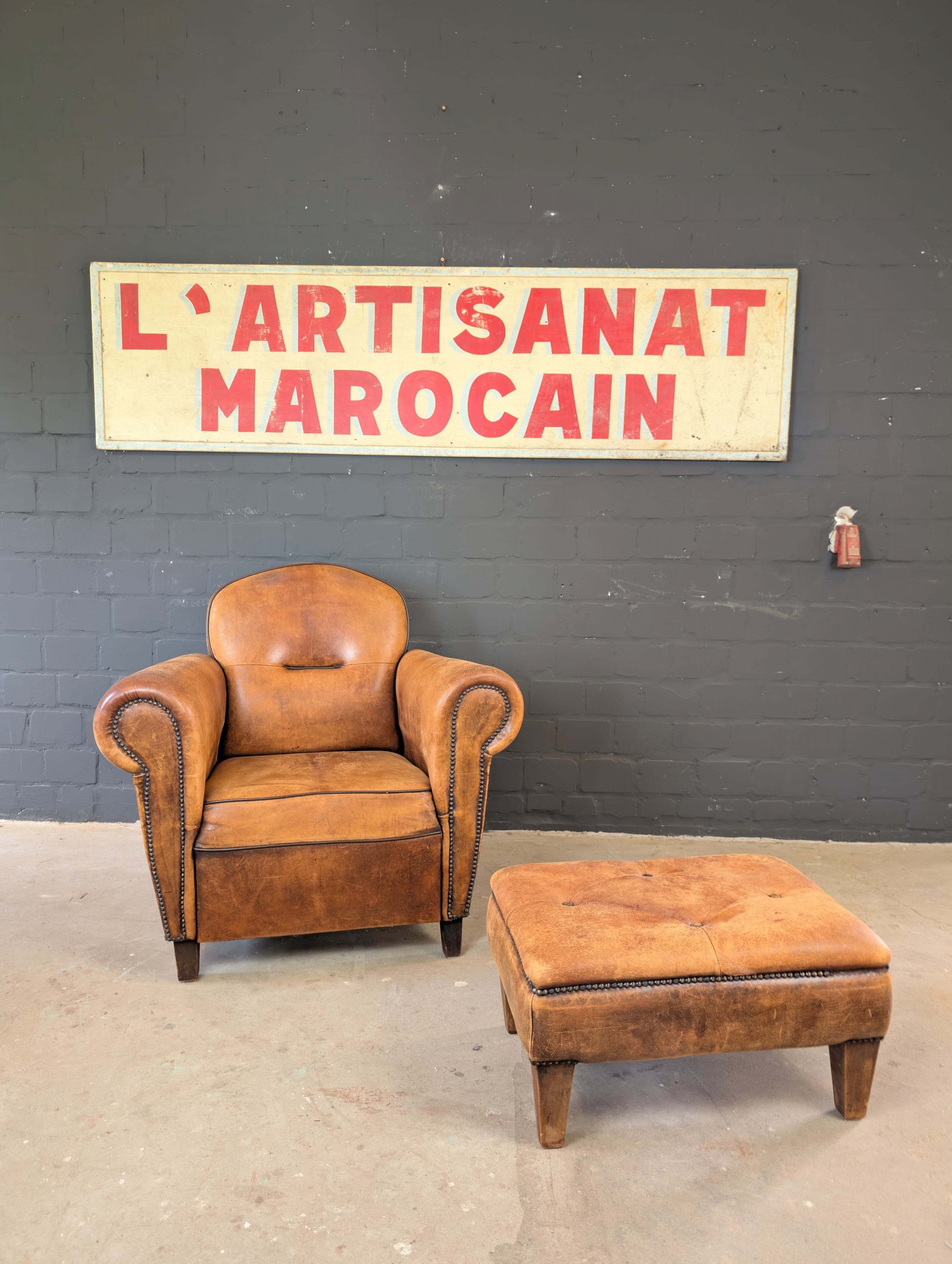 Vintage Ledersessel Chesterfield